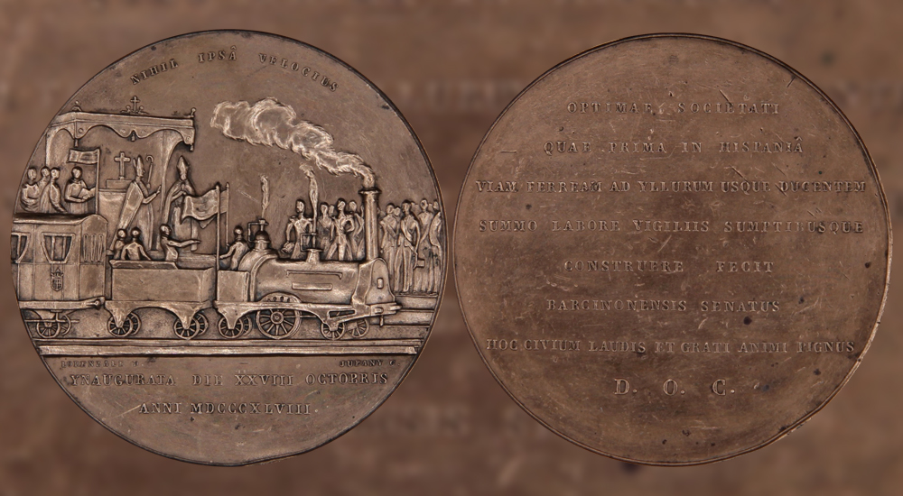 Una medalla conmemorativa del Barcelona-Matar, nueva pieza del trimestre del Museo del Ferrocarril de Madrid